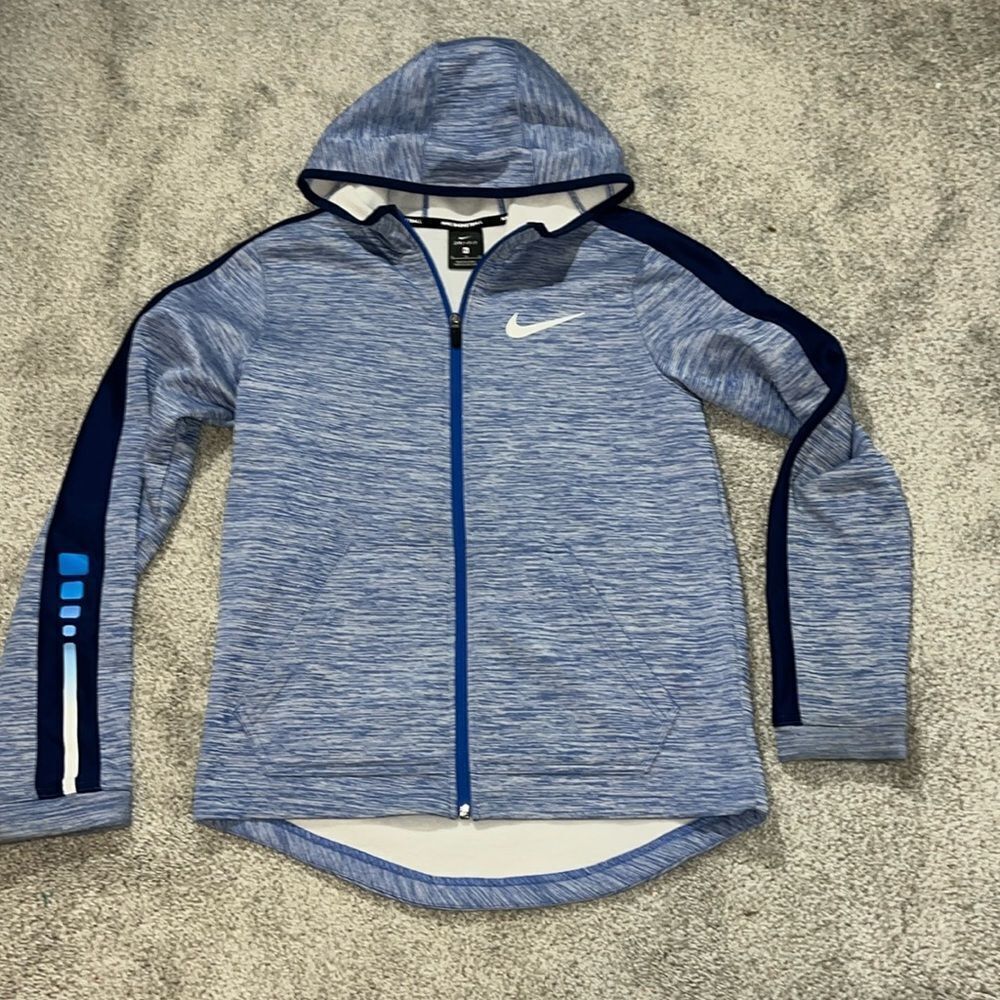 Full Zipper Nike Women’s Blue Fleece Hooded Hoodie Sweatshirt XL Elite
